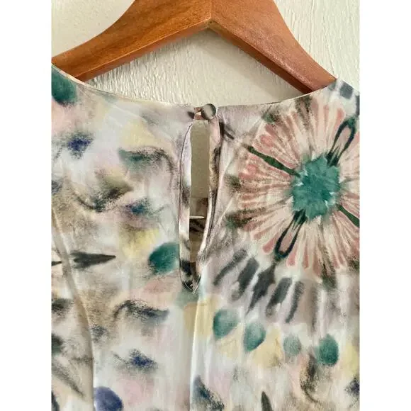 Anthropologie X Kachel Chiara Ruffle Long Sleeve Watercolor Midi Dress 6 (UK 10) - Picture 12 of 16